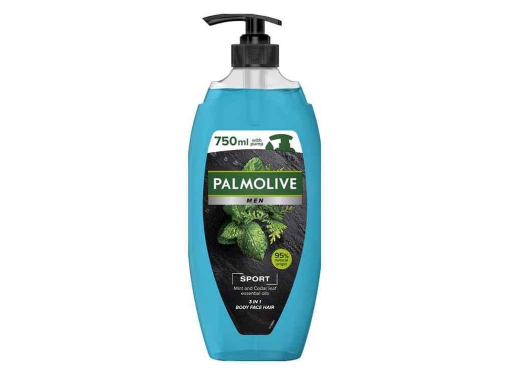Гель для душу Palmolive Men Спорт 3в1 Ефірні олії М'яти та листів Кедр 750 мл (937497)