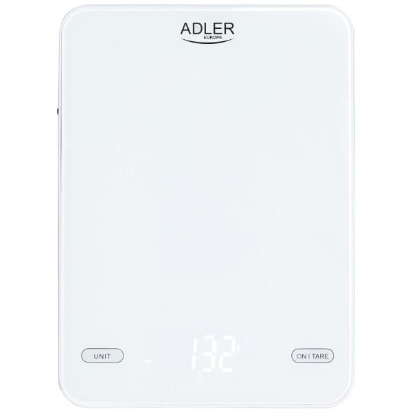 Ваги кухонні електронні Adler AD 3177 до 10 кг USB Type-C скляні з автовимкненням White (AD3177W) - фото 1 Ваги кухонні електронні Adler AD 3177 до 10 кг USB Type-C скляні з автовимкненням White (AD3177W) - фото 1