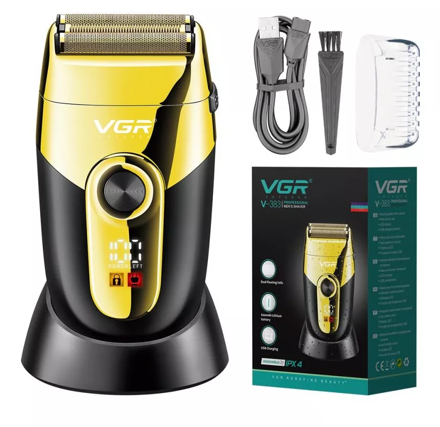 Бритва шейвер электрическая VGR V-383 с двойным лезвием Золотистый (26867182)