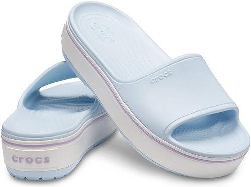 Шлепанцы Crocs Crocband Platform Slide M5W7 р. 37/24 см Mineral Blue (17612324)