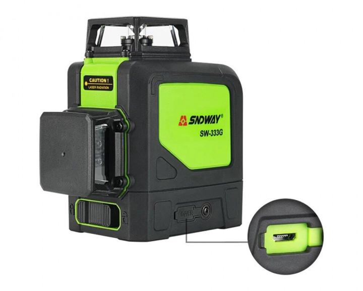 Лінійний лазерий нівелір Sndway SW-333G 12 променів Зелений (SW-333G) - фото 3 Лінійний лазерий нівелір Sndway SW-333G 12 променів Зелений (SW-333G) - фото 3