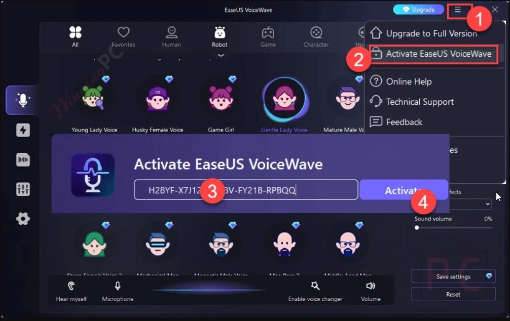 Пожизненная лицензия EaseUS VoiceWave ключ Win 11/10 (2568110057) - фото 2