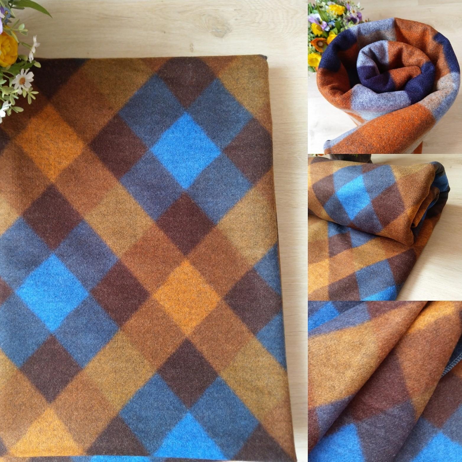 Плед-покрывало New House шерстяное 110х110 см Коричнево-синий (26995750) - фото 2 Плед-покрывало New House шерстяное 110х110 см Коричнево-синий (26995750) - фото 2