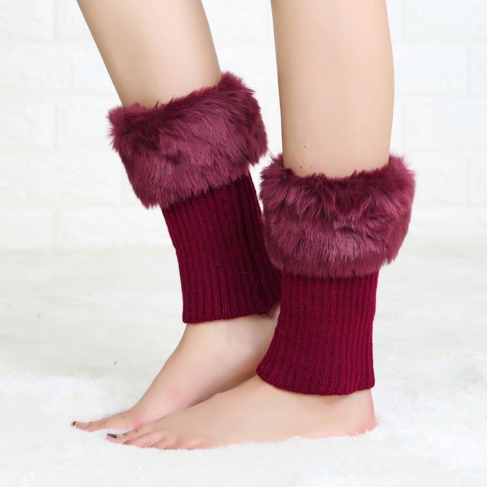 Гетри з хутром під взуття One size Бордовий (2440) - фото 1 Гетри з хутром під взуття One size Бордовий (2440) - фото 1