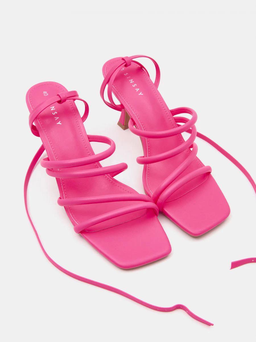 Босоніжки Sinsay на підборах р. 40 Яскраво-рожеві (8956640)