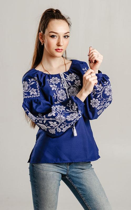 Вишиванка жіноча Вишиваночка р. 44 Синій (550-10)