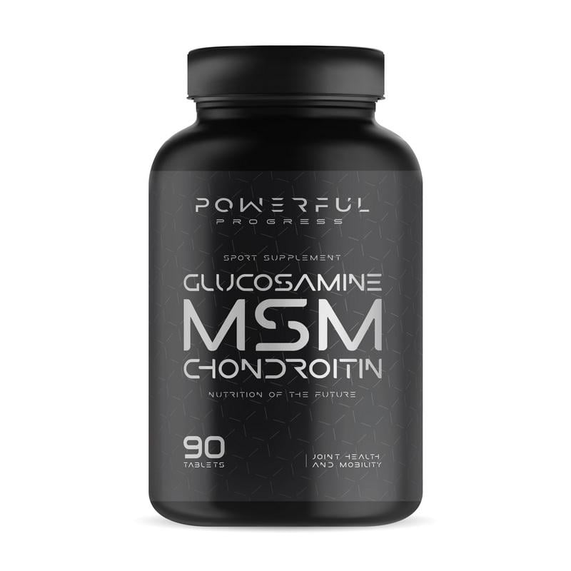 Хондропротектор Powerful Progress Glucosamine-Chondroitin + MSM глюкозамин хондроитин и MSM 90 табл.