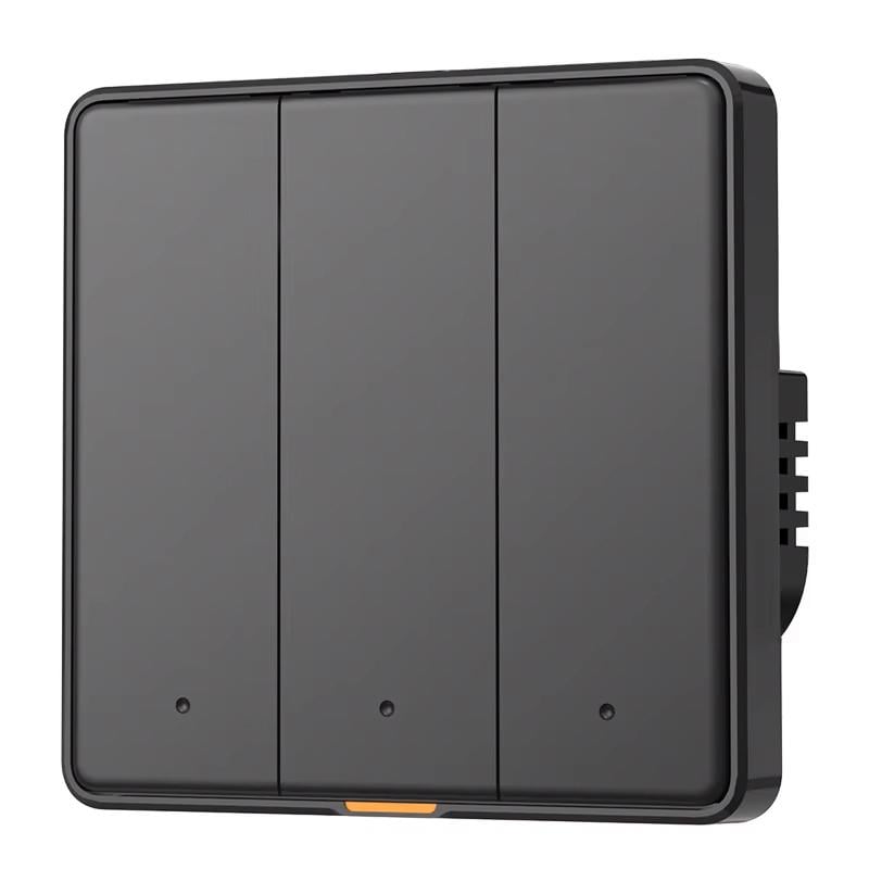 Выключатель механический Tuya RF433 EU Wi-Fi на три линии Черный (MG-KG120-B3-WIF-433-EU-C)