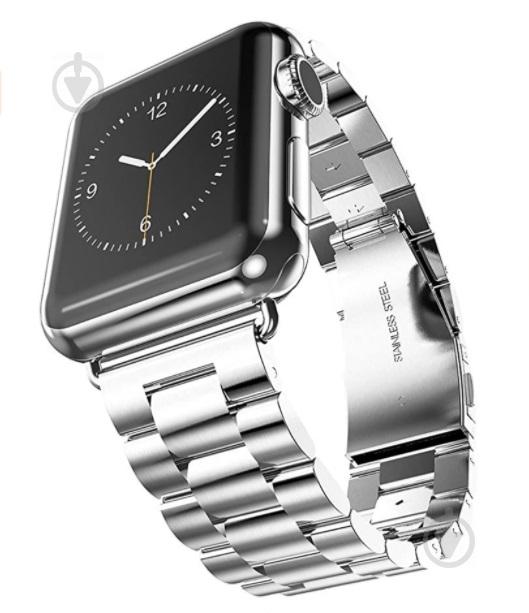 Браслет BeWatch для Apple Watch series 3 | 4 | 5 | 6 с шириной корпуса 38|40mm классический стальной Серебристый (1020405)