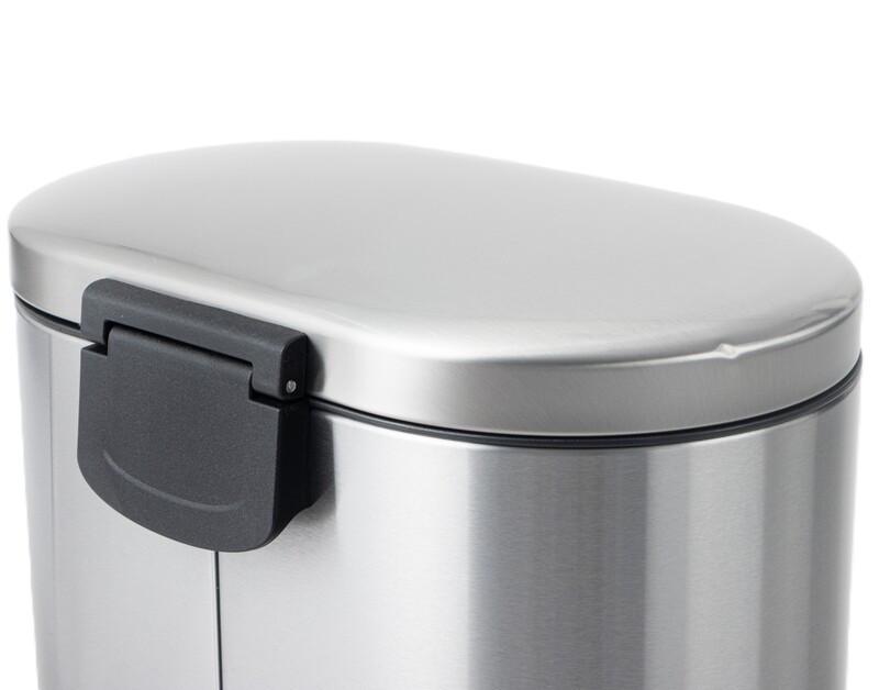 Мусорное ведро овальное MIXXUS Premium Strong-TC0105 SS Color с плавным закрыванием 5 л Нержавеющая сталь - фото 4