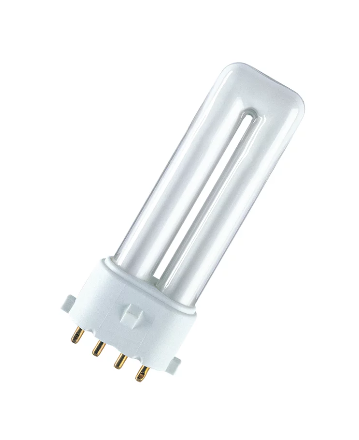 Лампа люминесцентная OSRAM DULUX S/E компактная 7W 47V 400lm 3000K 2G7 121,8x12 мм U-образная (4050300591988)