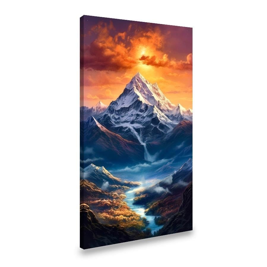 Картина на полотні Вечірнє небо над красивим гірським пейзажем 80x40 см (182VP_L)