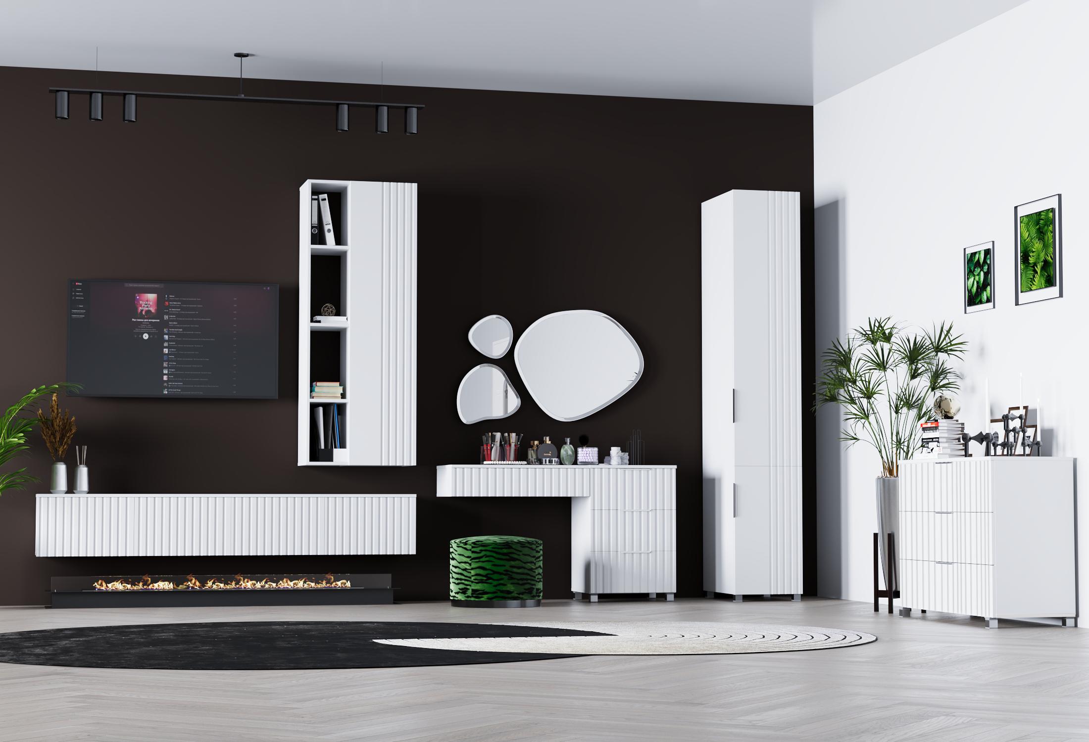 Комод DiPortes Саванна К-30 МДФ 100х76х40 см Белый матовый (00334) - фото 6