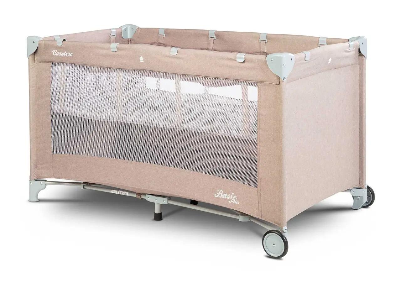 Детская кроватка манеж Caretero Basic Plus 122х66х76 см Бежевый + сумка (159308) - фото 2