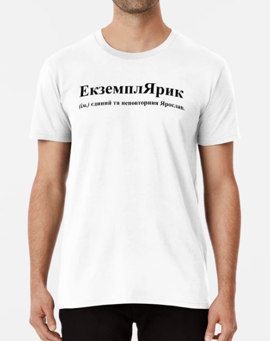Футболка мужская Stedman с принтом "ЕкземплЯрик Ярик Ярослав" M Белый (ИМ231-8)