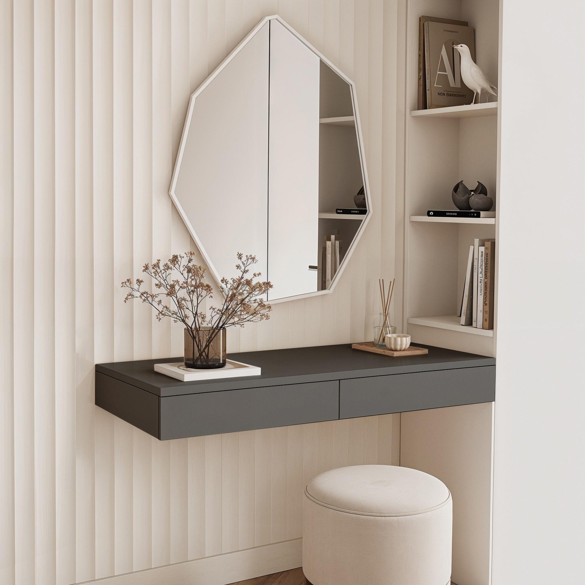 Стіл туалетний підвісний Стела 2 1000х310х130 мм Антрацит - фото 1 Стіл туалетний підвісний Стела 2 1000х310х130 мм Антрацит - фото 1