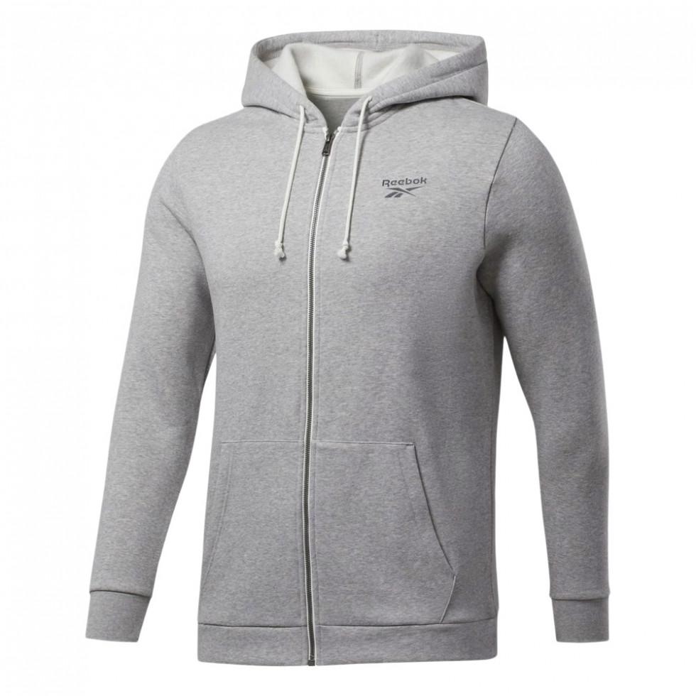 Худи мужское Reebok TRAINING ESSENTIALS FLEECE ZIP UP FU3242 S Серый Худи мужское Reebok TRAINING ESSENTIALS FLEECE ZIP UP FU3242 S Серый