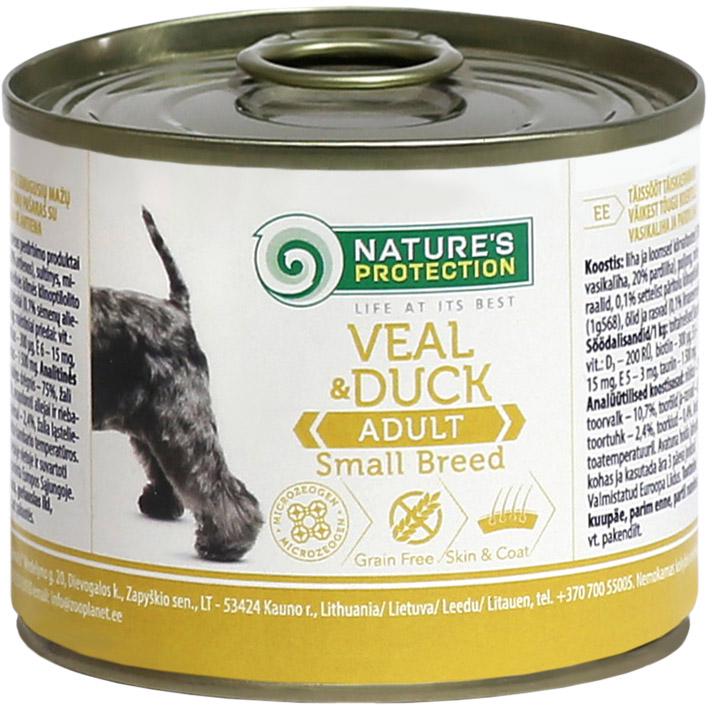 Корм влажный для собак малыx пород Nature's Protection small breed Veal&Duck с телятиной и уткой 400 г (4771317450968)