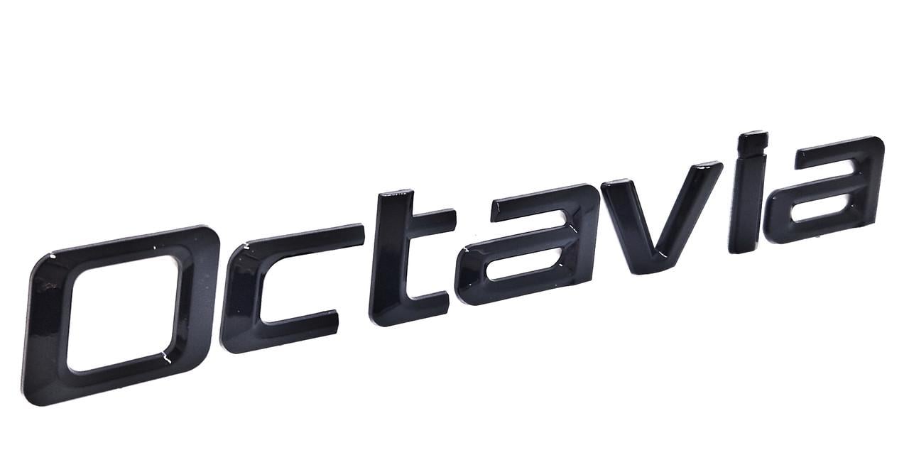 Эмблема-надпись Skoda OCTAVIA на крышку багажника 2004-2013 Black gloss (2456821976)