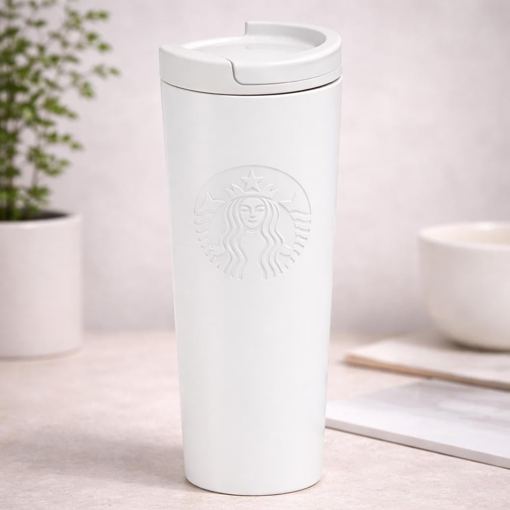 Термокружка 124711 600 мл из нержавеющей стали 304 с откидной крышкой Белый