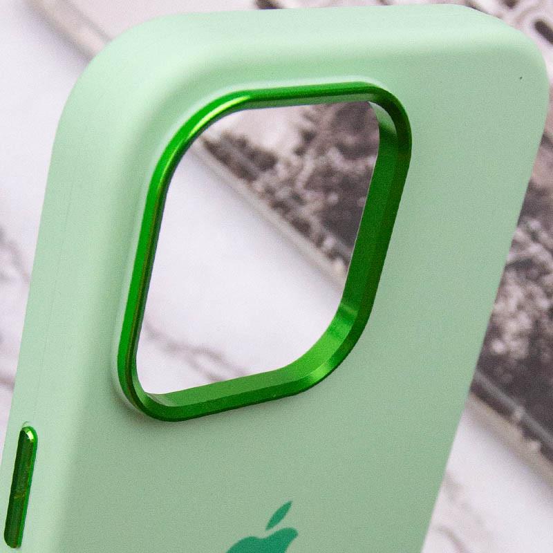 Противоударный чехол Silicone Case Metal Buttons (AA) для Apple iPhone 13 Pro Max (6.7") Зеленый / Pistachio - фото 8