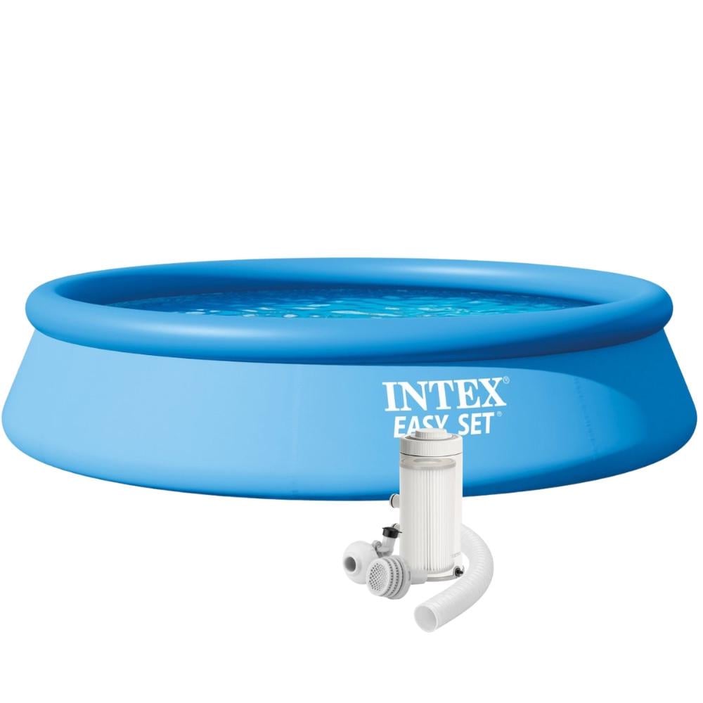Бассейн надувной Intex 28142 Easy Set с фильтр-насосом 396х84 см Синий (147-9-28142)