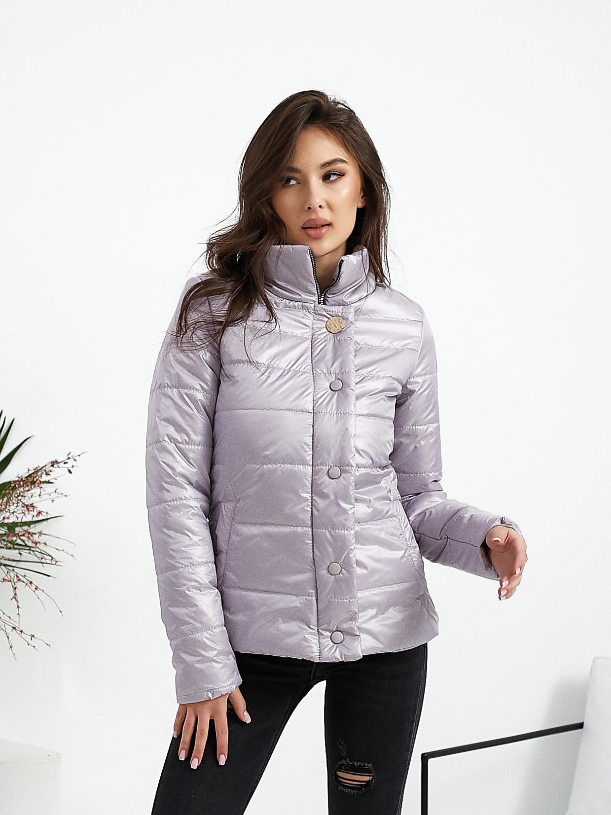 Куртка демисезонная Khan тонкая короткая р. 42 Светло-серый (Kh211)