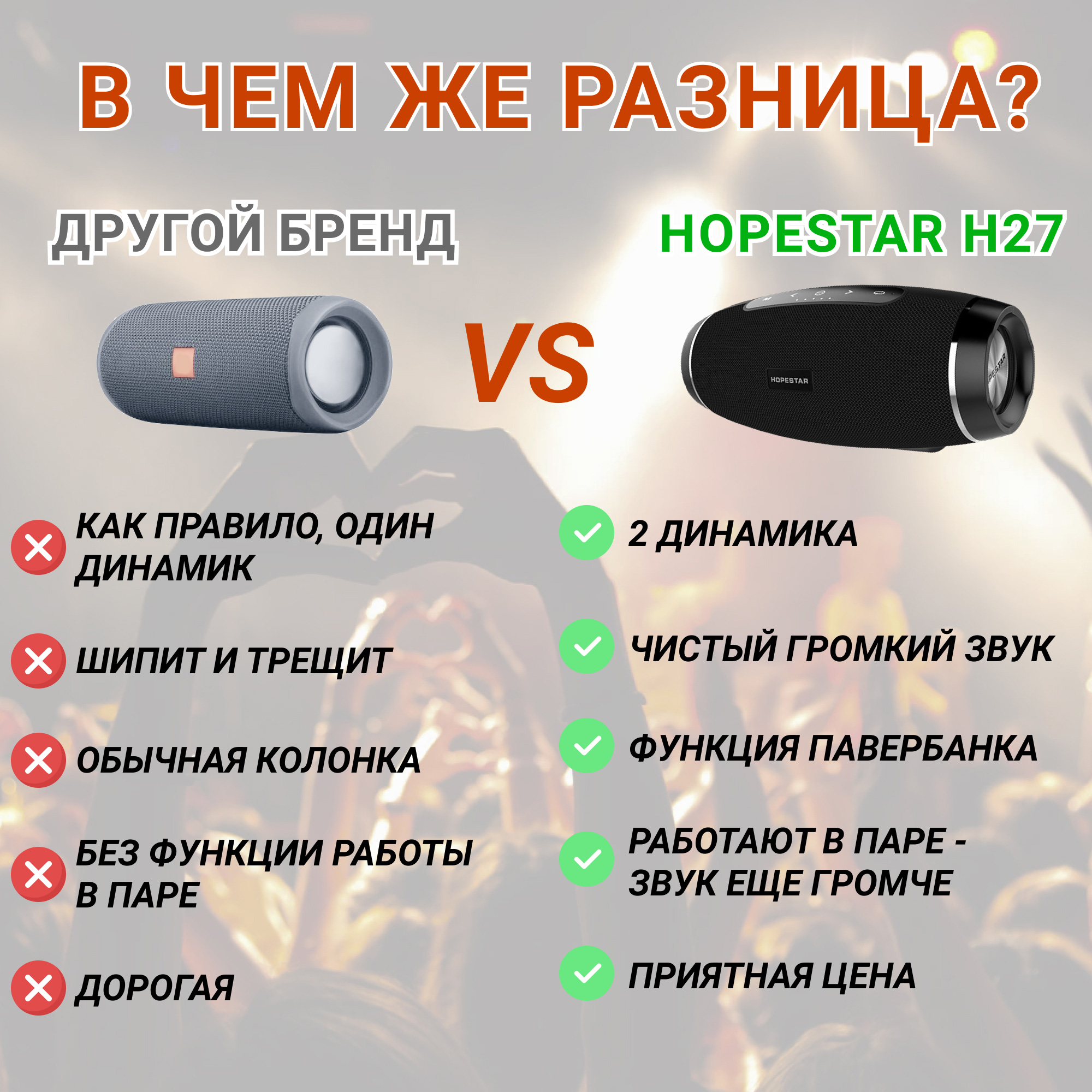 Акустическая система Hopestar PowerBank H27 Черный - фото 11 Акустическая система Hopestar PowerBank H27 Черный - фото 11