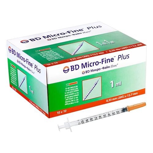 Шприц инсулиновый BD Micro-Fine 1 мл U-40 29G 0,33x12,7мм (COM01836) Шприц инсулиновый BD Micro-Fine 1 мл U-40 29G 0,33x12,7мм (COM01836)