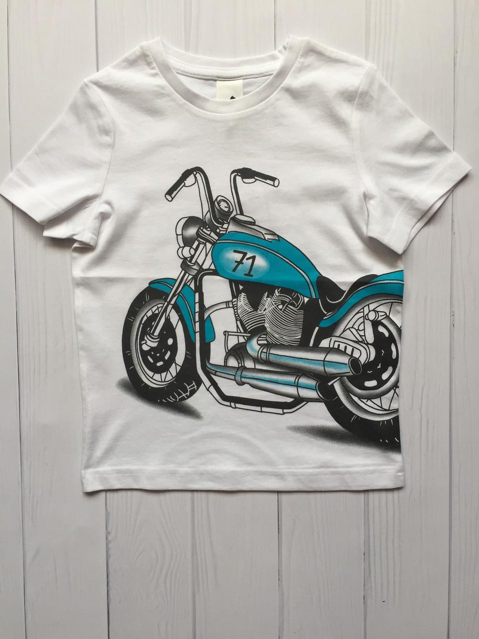 Футболка C&A на мальчика с мотоциклом 116 см Белый (180710)
