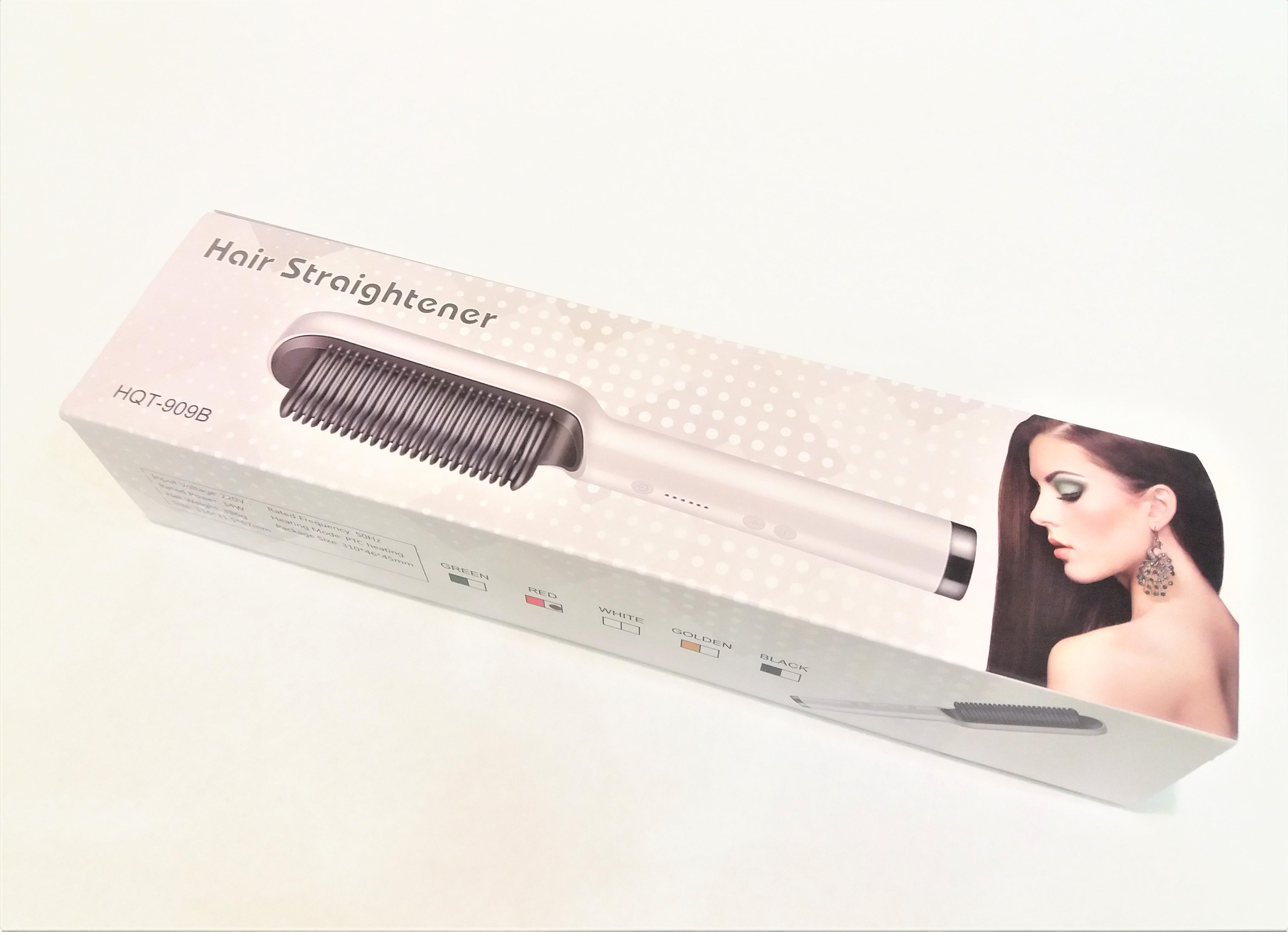 Гребінець - випрямляч електрична Hair Straighter fast HQT-909B 45Вт Червоний - фото 4