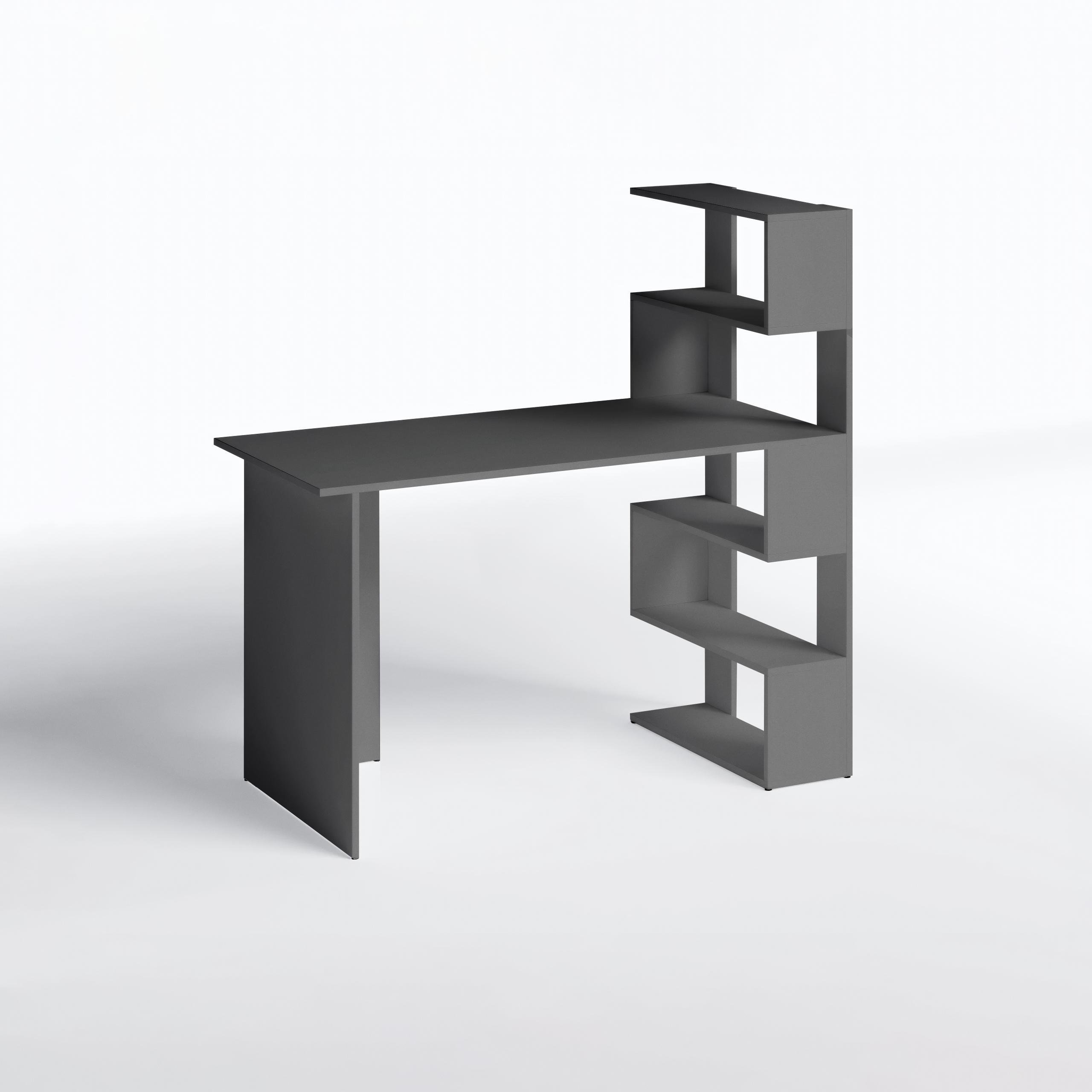 Письмовий стіл Open shelf з полицями 1250х600х750 мм Антрацит - фото 2