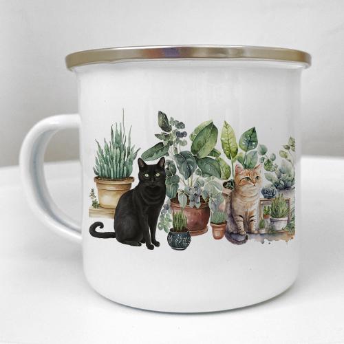 Кружка металлическая Camper Кошки и вазоны 250 мл (KRM_23S156)