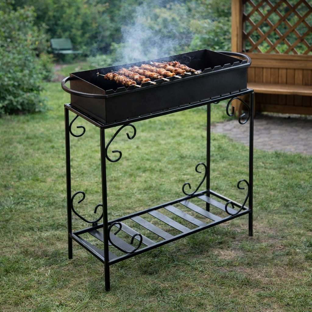 Мангал Jooki Гефест на 12 шампуров 3 мм на дровнице (10085)