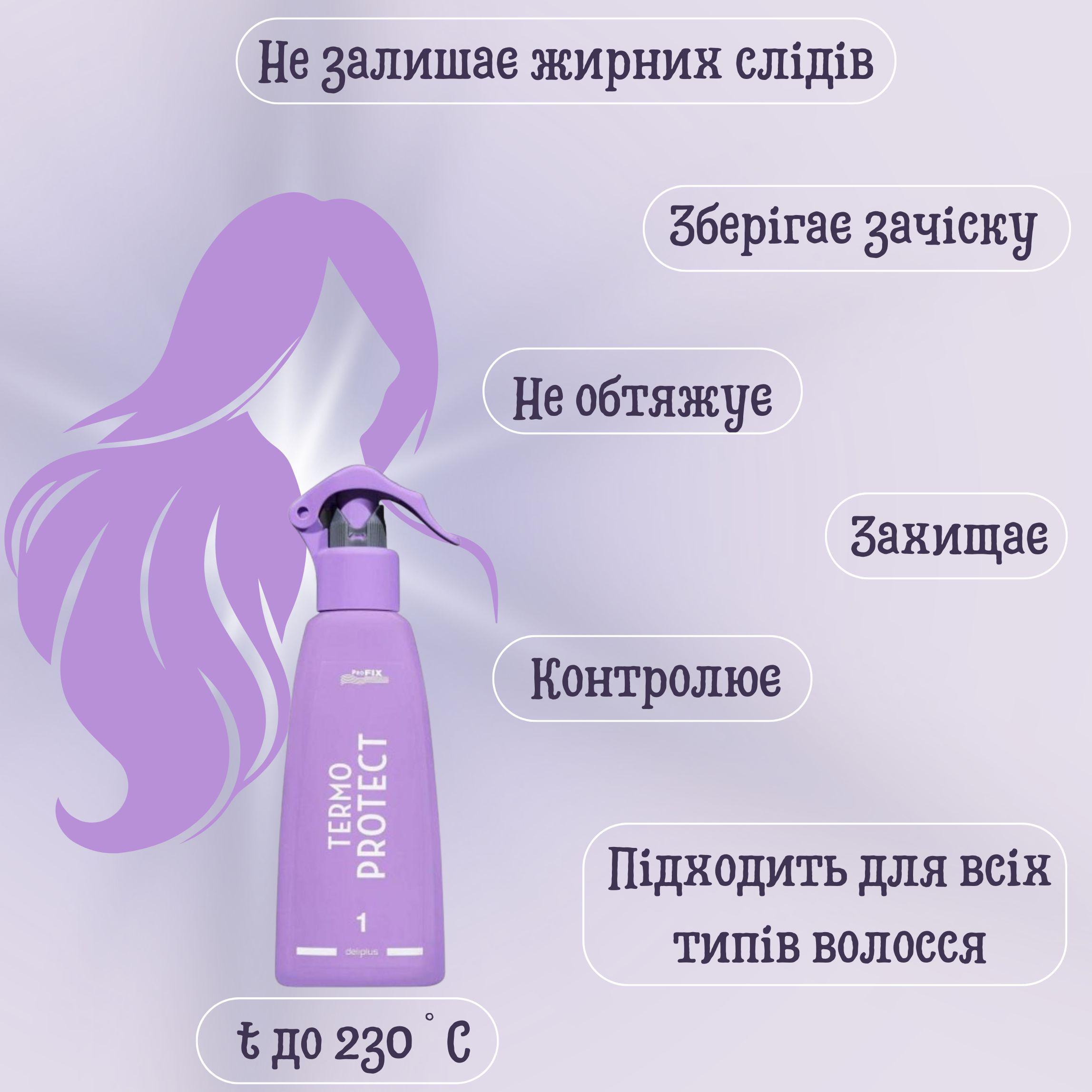 Спрей-термозахист для волосся Deliplus Termo Protect до 230 ° C з ультрафіолетовим фільтром 200 мл - фото 4 Спрей-термозахист для волосся Deliplus Termo Protect до 230 ° C з ультрафіолетовим фільтром 200 мл - фото 4