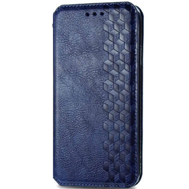 Противоударный кожаный чехол книжка GETMAN Cubic (PU) для Xiaomi Redmi 9C Синий
