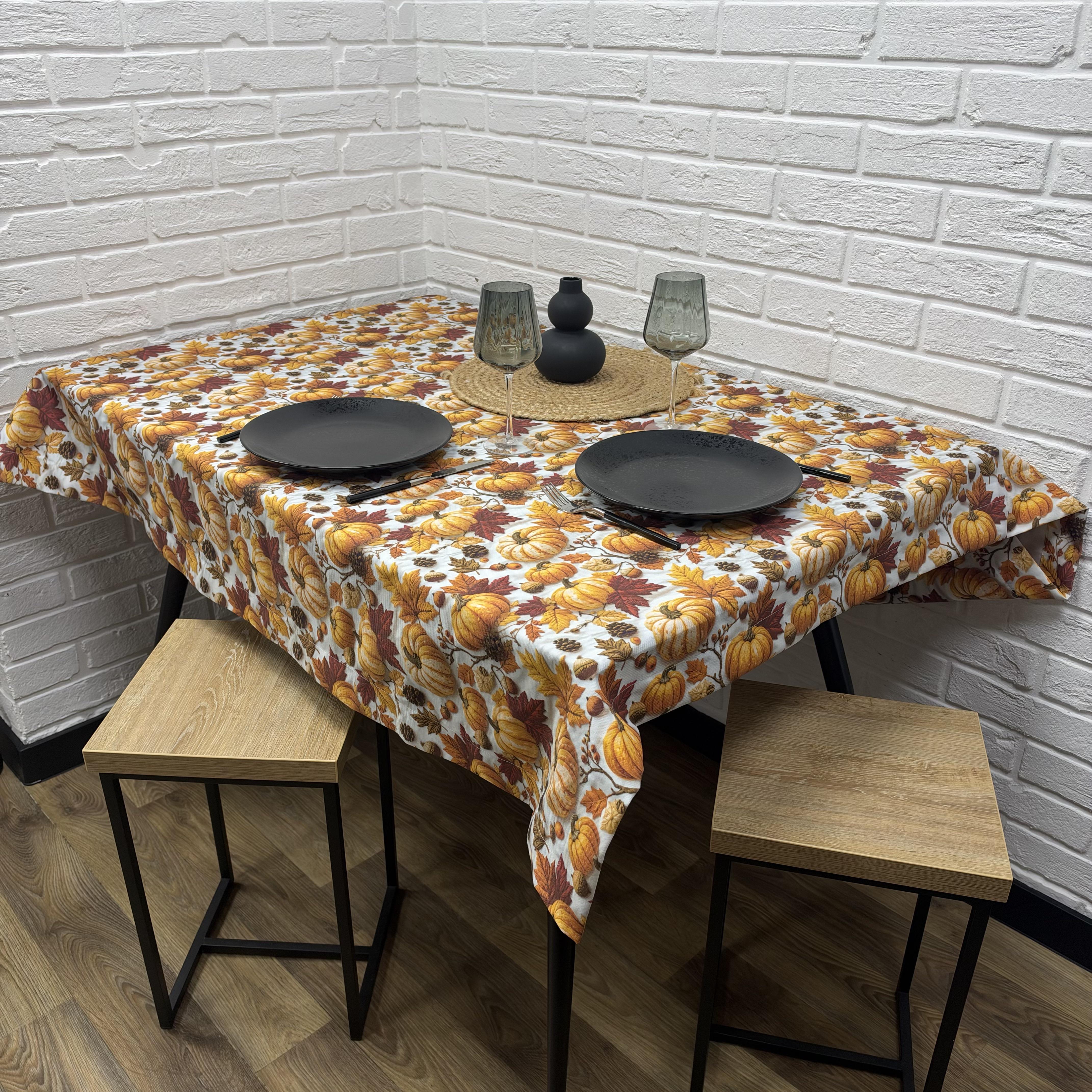 Скатертина водовідштовхувальна Comfort Home 3D pumpkin з тефлоновим покриттям 140x180 см