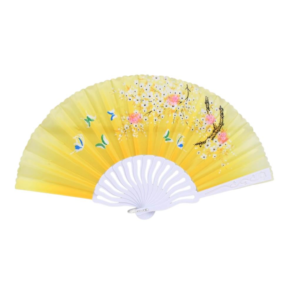 Веер ручной складной Stenson Сакура 23 см Желтый (R38335)