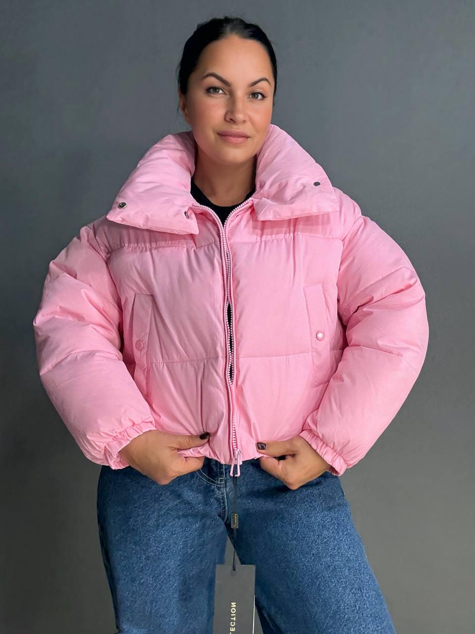 Куртка женская LADY YEP 10043 короткая на молнии с воротником р. 42 Розовый (4823) - фото 9