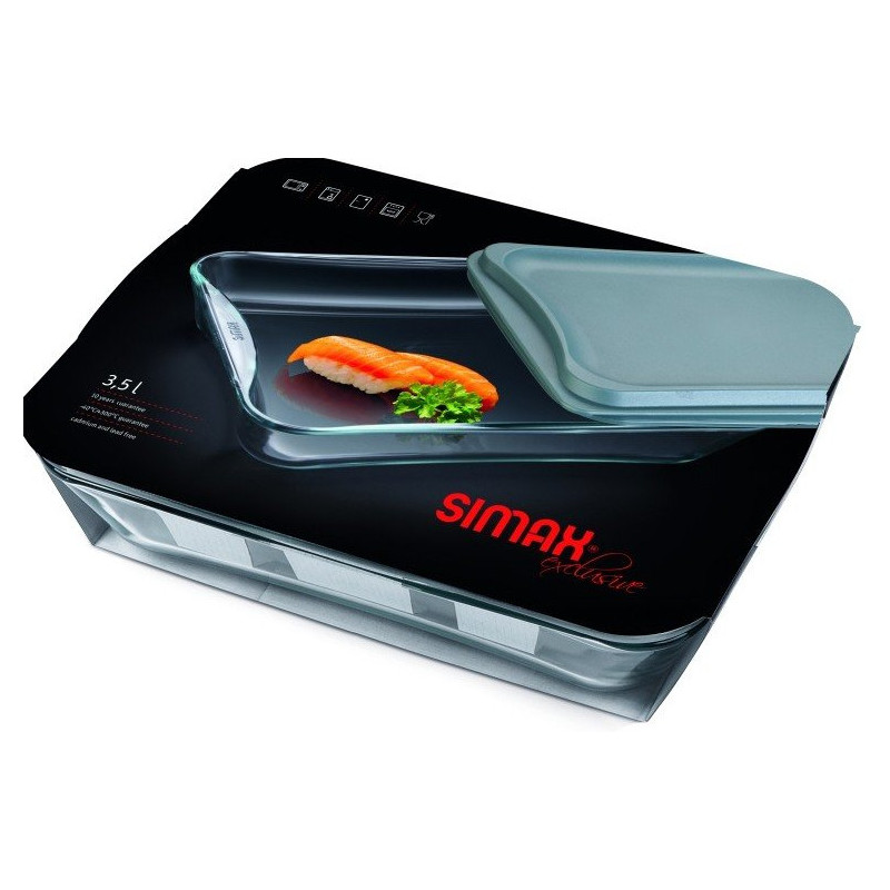 Форма для запікання Simax Exclusive з кришкою жароміцне скло 3,5 л (f514416e) - фото 2 Форма для запікання Simax Exclusive з кришкою жароміцне скло 3,5 л (f514416e) - фото 2