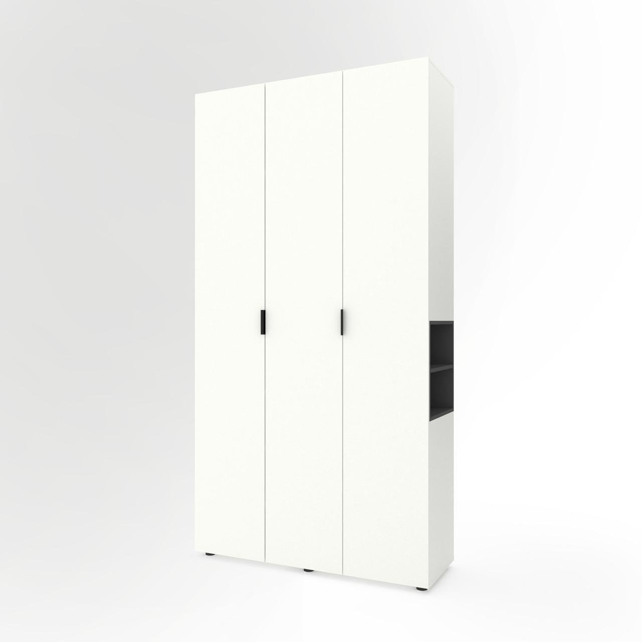 Шкаф Metkas Home A015R ЛДСП 1200x420x2300 мм Белый Снег/Антрацитовый - фото 2 Шкаф Metkas Home A015R ЛДСП 1200x420x2300 мм Белый Снег/Антрацитовый - фото 2