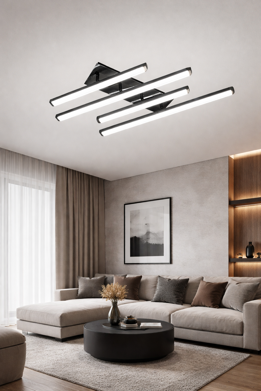 Люстра ZigZag Lux LED 3 режима 50W (20300/4BK)