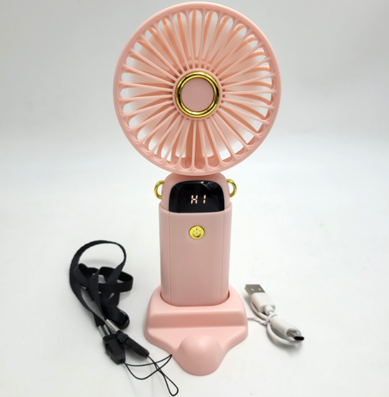 Вентилятор мини аккумуляторный Handy Mini Fan Z9 со складной ручкой Розовый (KG-11980)