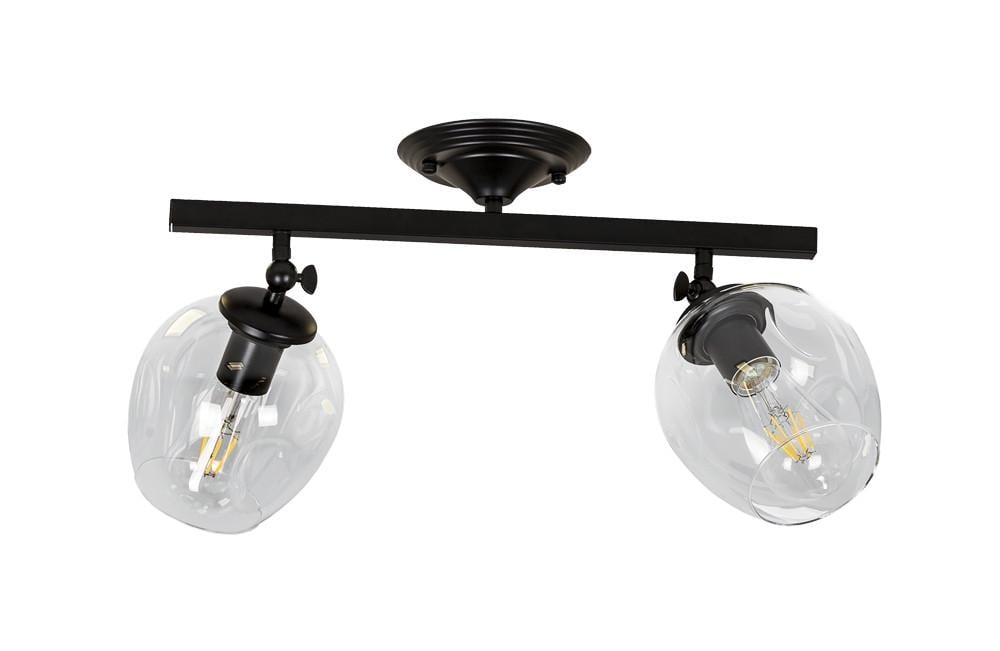 Люстра Levistella 756XPR0231F-2 BK+CL с двумя плафонами Черный/Прозрачный (1887935540)