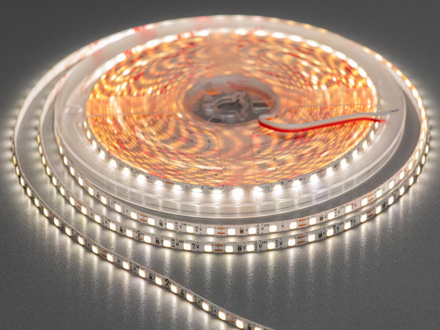 Світлодіодна стрічка 24 В 120 діодів на метр 5 мм Нейтральний білий (P24-2835-120-NW-20-5) - фото 1