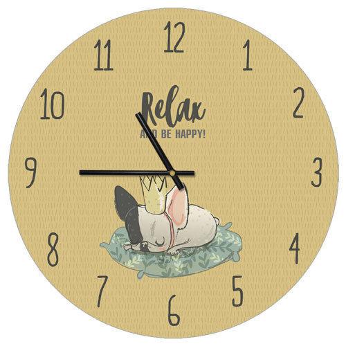 Часы настенные круглые Presentville Relax and be happy 36 см (CHR P DOG005)