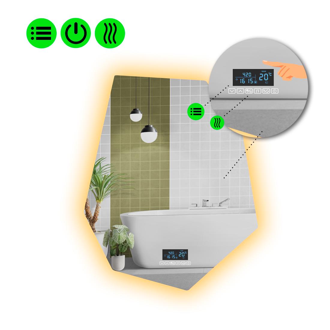 Зеркало с LED подсветкой Montagna 2 с Smart-блоком и подогревом 60x45 см (8994706)