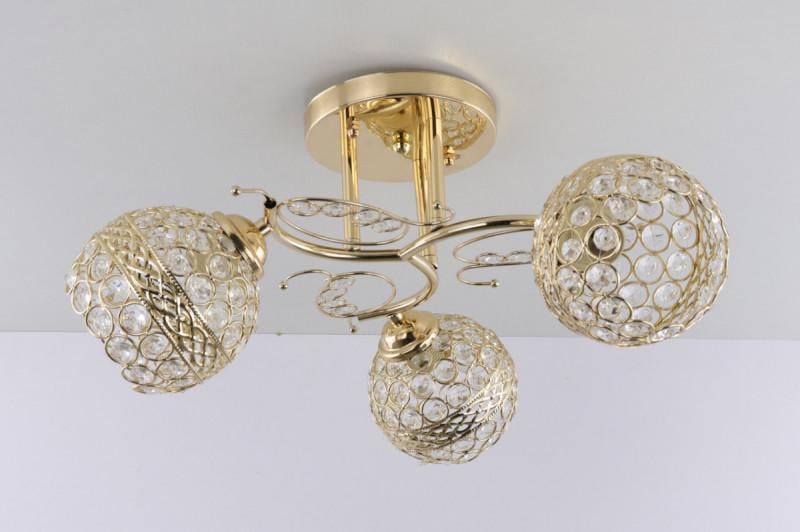 Люстра стельова на 3 лампочки 7263/3A-gd Золотий (5-7263/3A-gd) Люстра стельова на 3 лампочки 7263/3A-gd Золотий (5-7263/3A-gd)