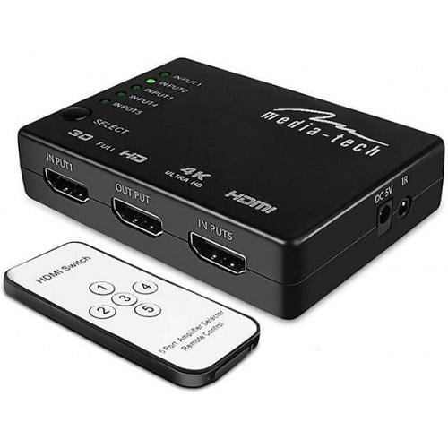 Спліттер HDMI Media-Tech MT5207 5xports HDMI switch remote controlled 4K resolution support (574976) - фото 2