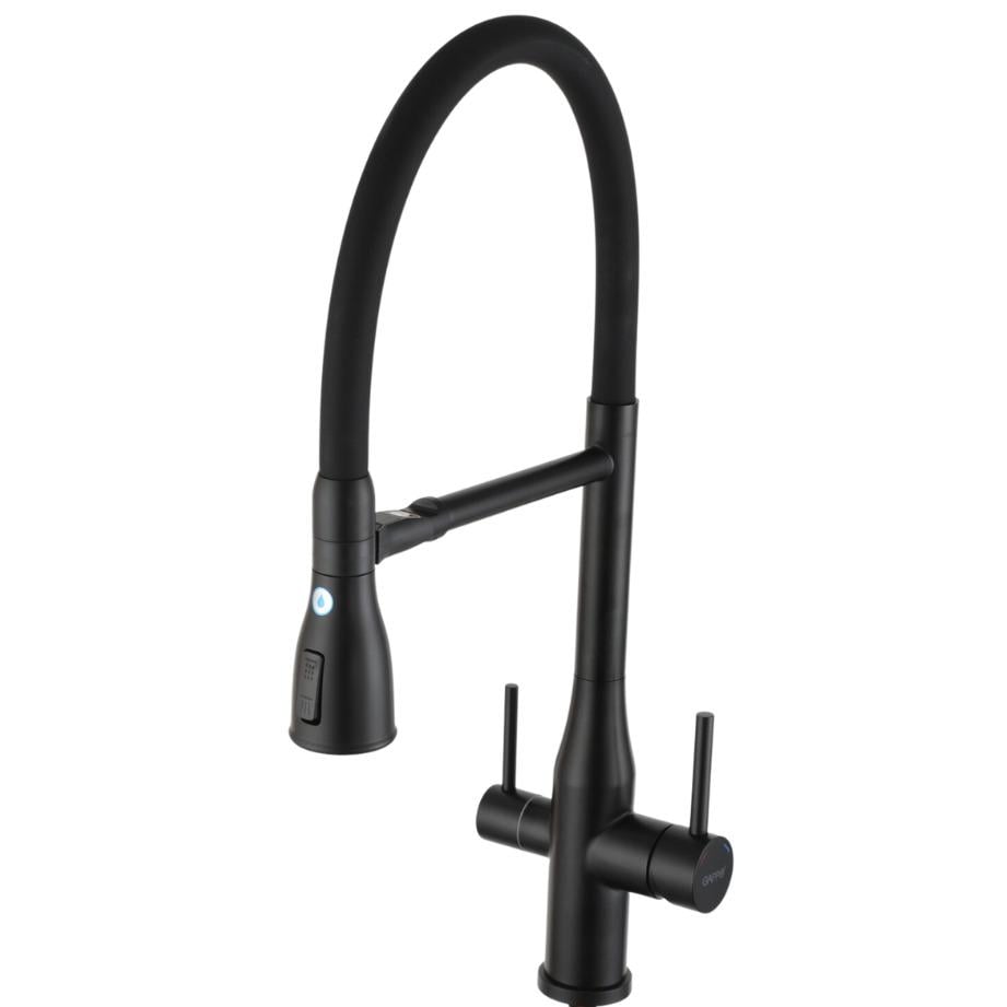 Смеситель для кухни Gappo G4399-76 на две воды Черный (174254)